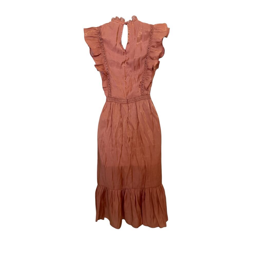 NWOT INA (i:na) Dark Peach Long Dress in Shiny Material Midi   M​ - Picture 6 of 12
